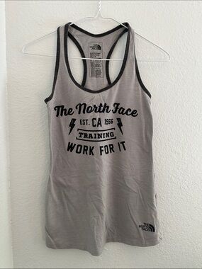 The North Face Light Gray Racerback Training Tank with Dark Trim